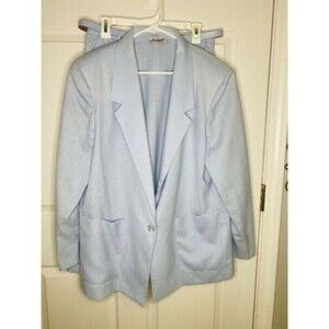 Vintage JBJ Sportswear Blue Long Skirt Suit Sz 16? Belt & 2 Pockets USA *Flaw*
